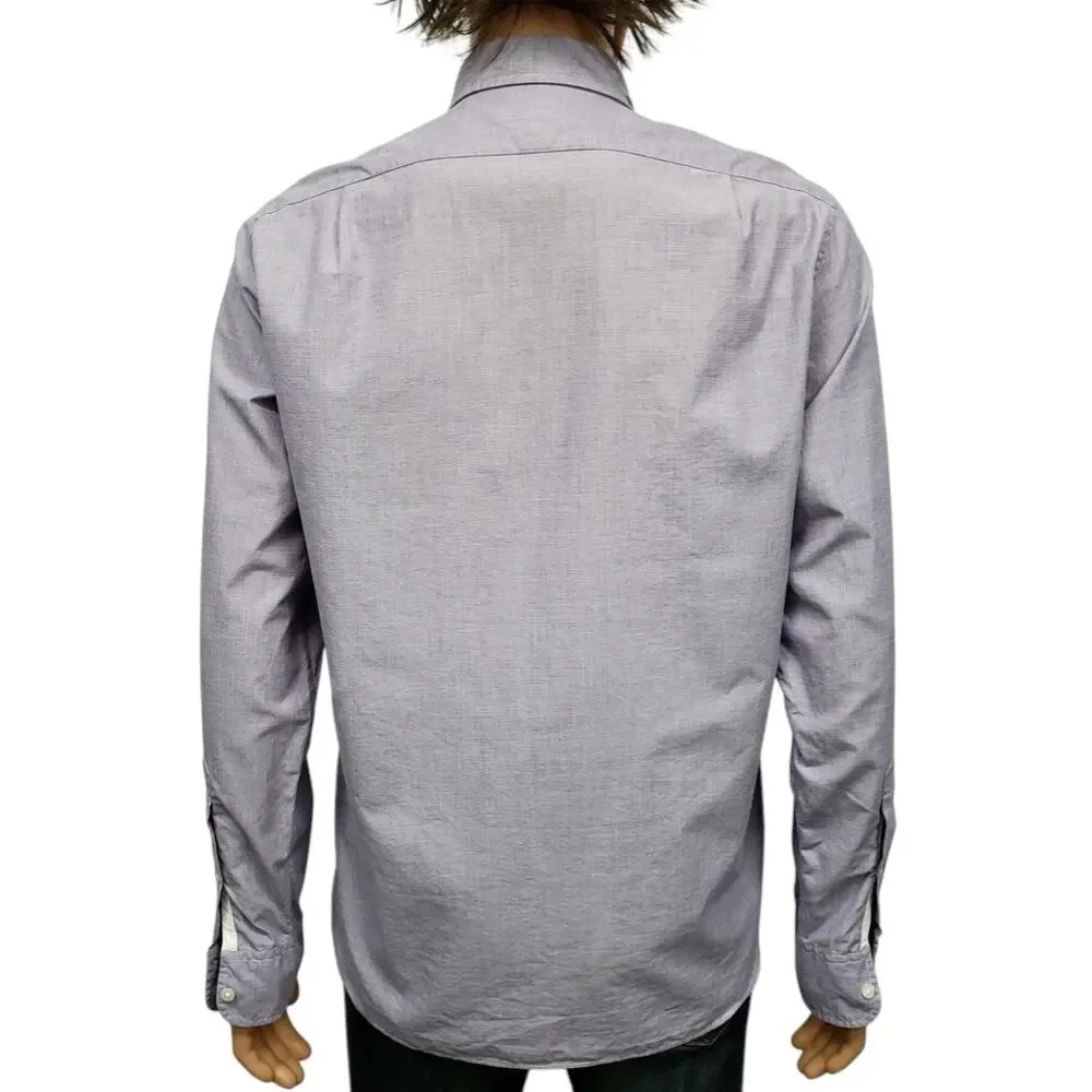 J.Crew Shirt in end-on-end cotton Men M Slim Fit Purple Button down Long Sleeve